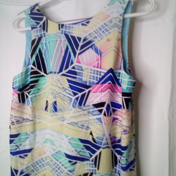 Sugar Lips Dress Women XS Sleeveless Lined Open Back Pattern Colorful - Picture 7 of 15